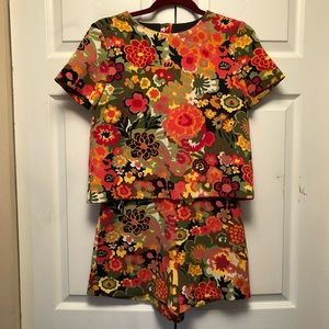 Zara Trafaluc Floral Romper
